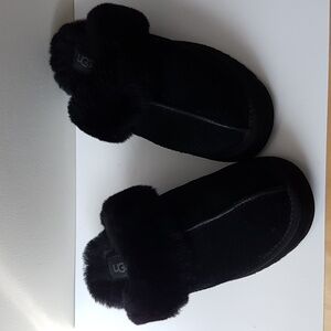 UGG Women's Plush Black Slippers